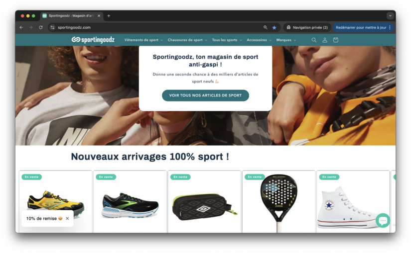 Sportingoodz évite la destruction des équipements de sport invendus
